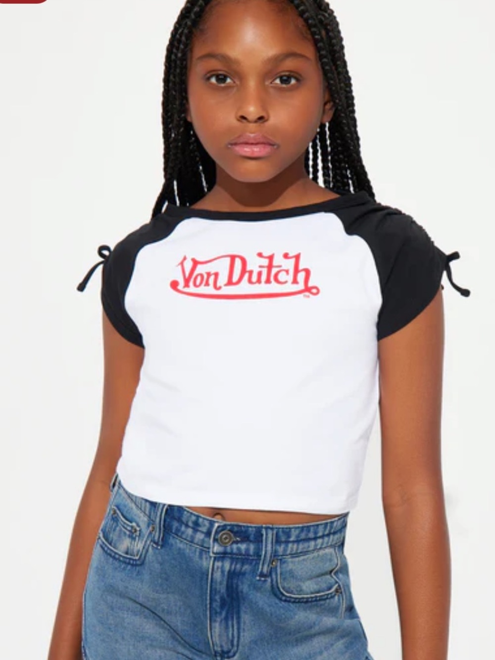 Von Dutch Cinched Baby Tee Size Small